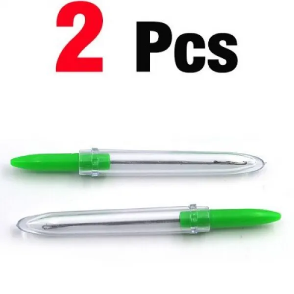 [해외] MNFT 2 탄압 바늘 PLASTIC HANDLE 와 캡 미끼 LOADING NEEDLES HAIR 낚시 액세서리, 상세내용표시