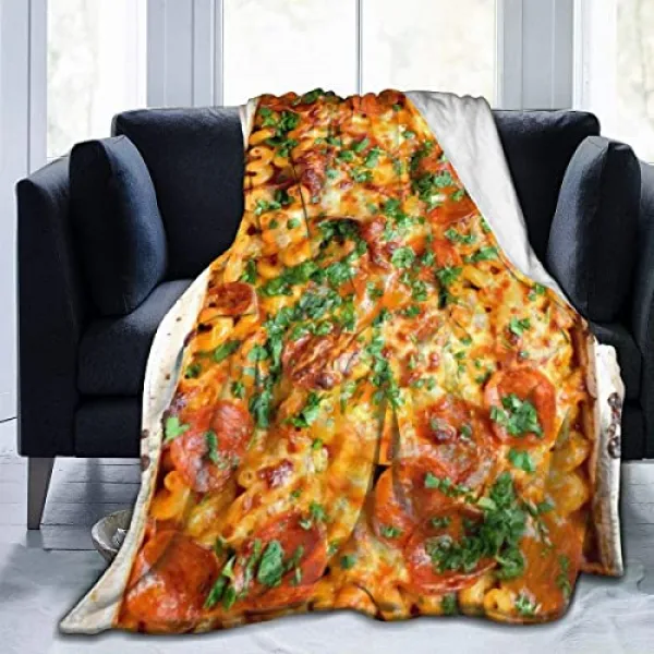 EOM 파스타 50X40 슈퍼 소프트 담요 플란넬 장식 침대보 던져 퀼트 모든 시즌 소파 침 [Pasta- 50