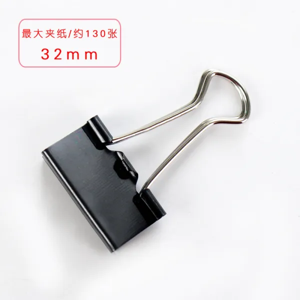 아빈스토어 더블크립흑색 블랙 더블클립 51MM1번 제비꼬리 뒤치다꺼리 어음 만능 철 집게, 32mm
