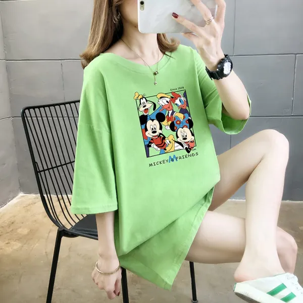 위파인더 여름 한판 인스 순면 반팔 티셔츠 여중장학생 캐주얼 박시미 상의 한 벌