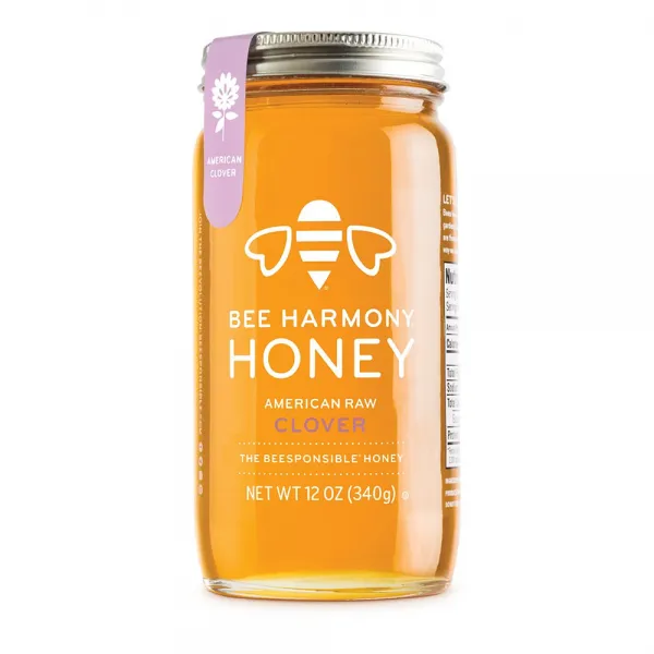 비하모니 Bee Harmony American Raw Clover Honey 아메리칸 러 클로버 허니 12oz (340g), 340g, 1팩