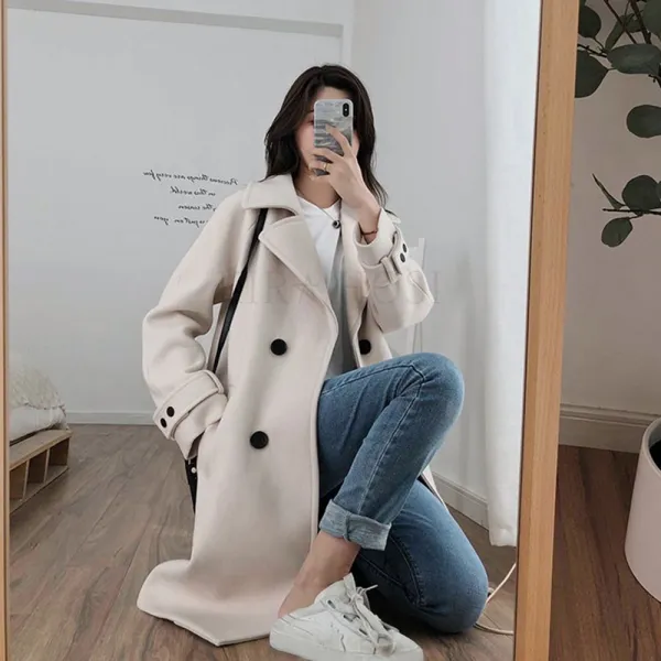 Kirahosi 스페셜 겨울 여성 하프 모직 코트 패션 점퍼 상의 여자 트렌치 정장 코트 외투 빅사이즈 143 Cm 11 Ibanlp4