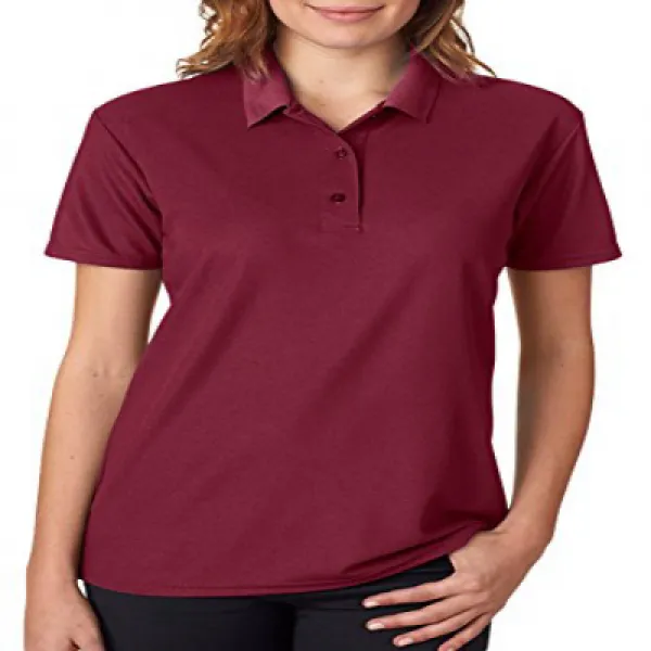 Gildan Performance Womens 5.6 oz. Double Piqué Polo (G458L)- MAROON XL 길단 퍼포먼스 여성 158.8g. 더블 피케 폴로 (, null세트