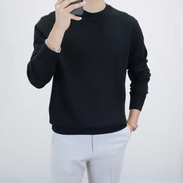 로코비전 부드러운 캐시미어 스판 니트 오버핏 비스코스 남자 스웨터