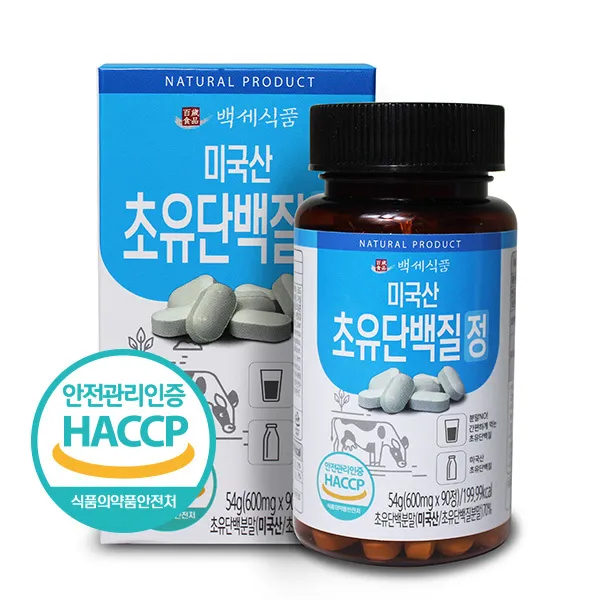 백세식품 초유단백질정 600mg x 90정 미국산 HACCP 인증제품, 3병