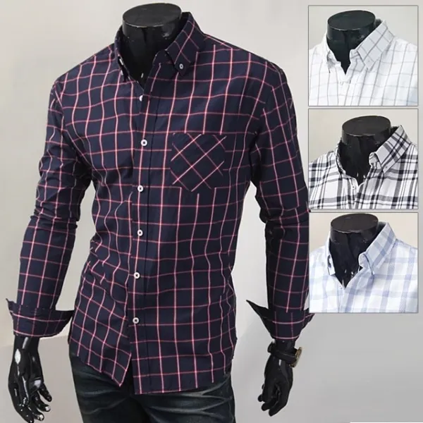 위즈아이 빅사이즈 2XL 3XL 4XL 캐주얼 체크 셔츠 남방 NDF957S