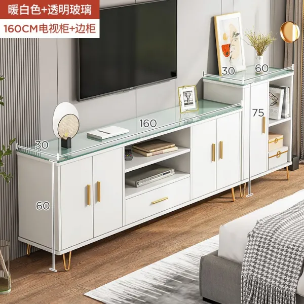 가볍게 사치한 TV거실장 현대 심플 높이다 타입 티비 허브랙 콤비네이션 하고 있다 붙박이식 수납장 유리를 끼우다 캐비닛, 조립 160CM TV거실장 _가장자리 장식