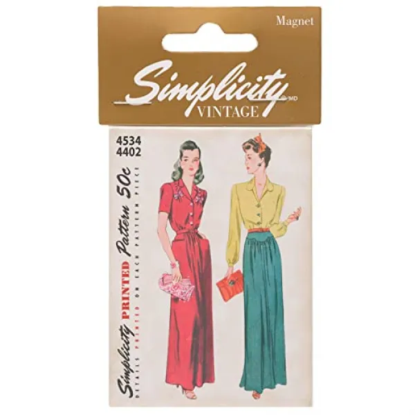 NMT 단순성 빈티지 빈티지 1940 년대 패션 ShirRed 드레스와 블라우스 및 [Shirred Dress Blouse and Skirt] - P071107LBPWJVB7