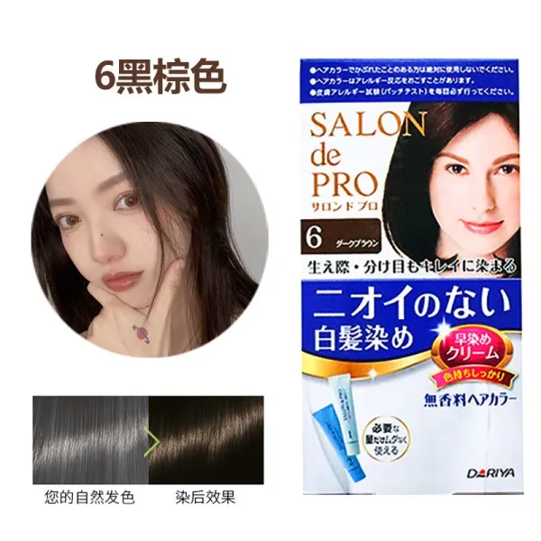 유도다 저자극염색약 Dariya 리아 Salon De Pro 백발커버 6블랙 씰브라운