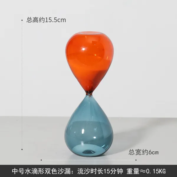 어반30 인테리어 타이머 모래 시계 모던 심플 글라스 컬러 샌드 크로노그래프 세트 60분 북유럽풍, 중간 사이즈 물방울 투톤 모래시계 + 유사시