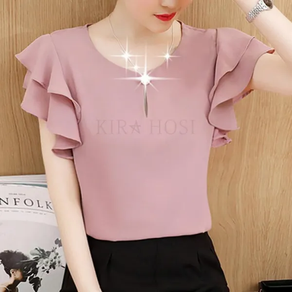 Kirahosi 씨엠 6 여성 펀칭 블라우스 여성 여름 블라우스 오피스룩 82 Afoia4u