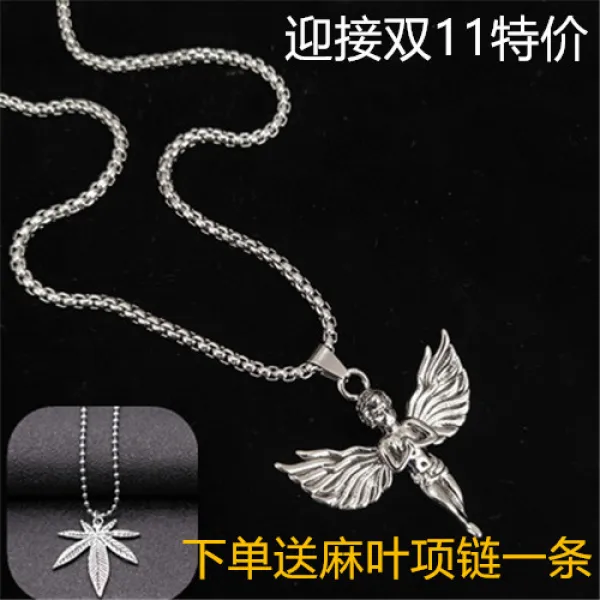 남자목걸이 유럽미국 스트릿 angel힙합 목걸이 리틀엔젤 팬던트 여성유행 장식품 커플용품 개성 펜던트