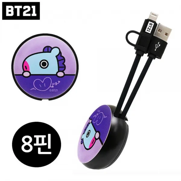 리암 BT21 원형케이블 8핀 망 충전 케이블
