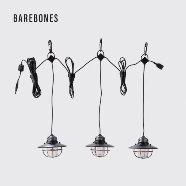 캠핑 분위기 조명 BAREBONES 복고풍 장식 USB 충전 램프 세트할인, 블랙 3개개
