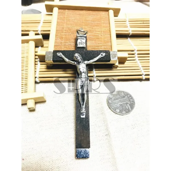 SPRS ITALY천주교성물 블랙우드 벽걸이 십자가 예수님 11cm