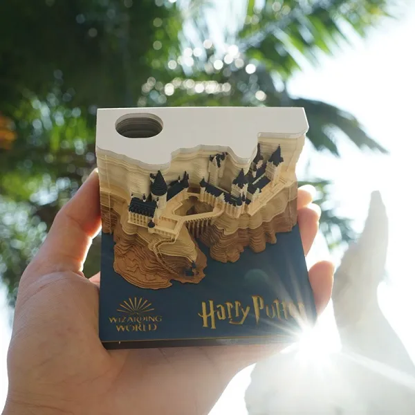 3D 입체건축 종이조각 모형 메모지 편리하게 그물망 레드아트하우스 창의적인 생일선물Z, 해 리포터 호 그 와트 성