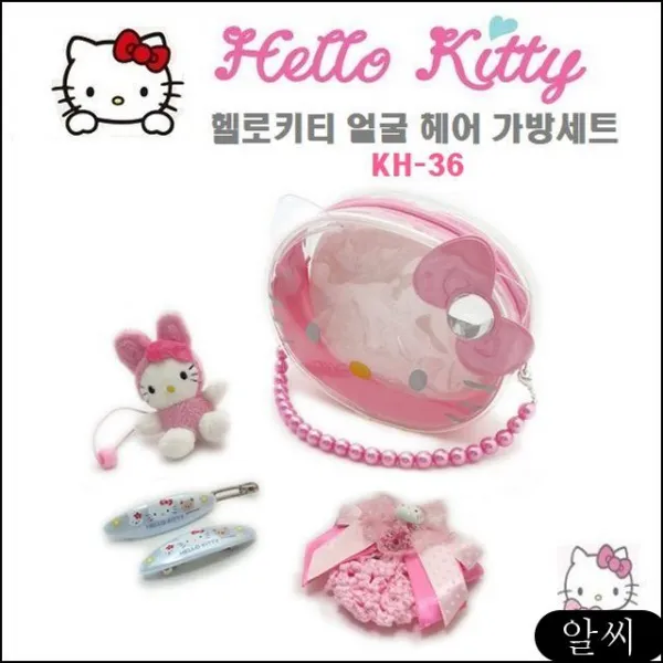 MS 헬로키티 얼굴 토트백 헤어제품랜덤 헤어악세사리 헤어 악세사리가방 가방세트