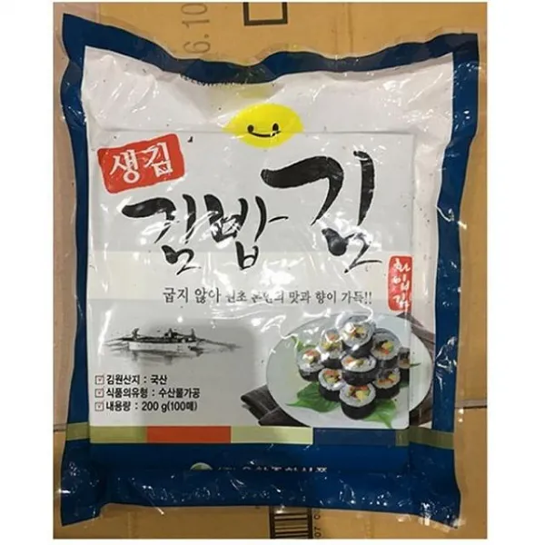 노멜스토어 유창 김밥용김 화입 김밥김 100매 200g 4EA 생김, 1, 해당상품