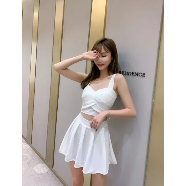 몽리베르떼 여름투피스세트 나이트클럽 슬립 끈나시 등트임 미니 작은 키 보여 족욕 나이트팩 치마