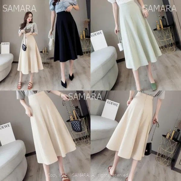 Qterra 특허브랜드 B5373 여성 스커트 풀스커트 A라인 직장 미디 정장