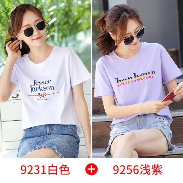 SHISHANGJF 와이드 티셔츠 반소매 1282609
