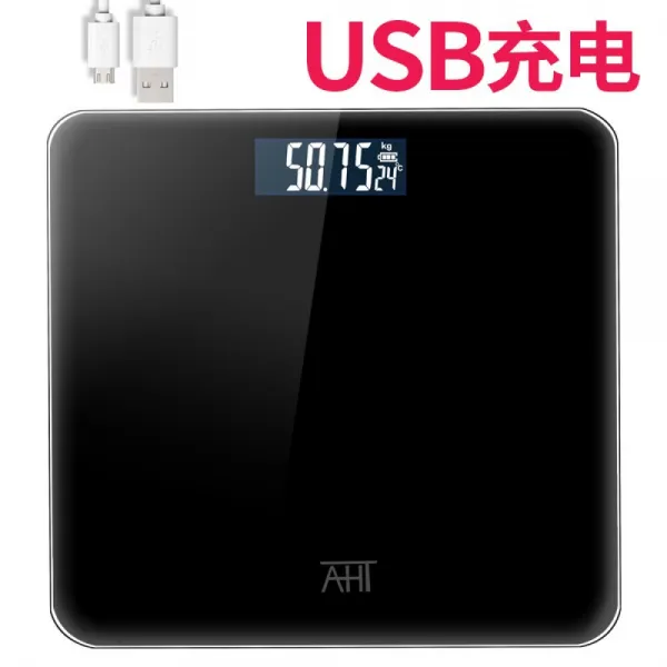 Qianyue 전자 저울 가정용 소형 체중계 정확 하 다 가정 인체 중량 계 충전 금 여학생 기숙사 내구성 귀엽다 요일 검은색 상세페이지 참조 상세페이지 참조
