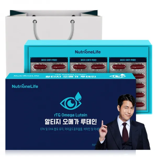 뉴트리원 쇼핑백증정! 눈 건조 개선 혈행개선제 알티지오메가루테인 6중기능성 영양제 + 활력환, 90, 1box