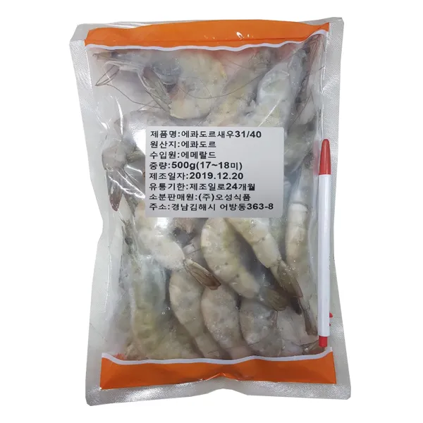 [오성식품] 에콰도르새우(31-40) 500g, 1팩