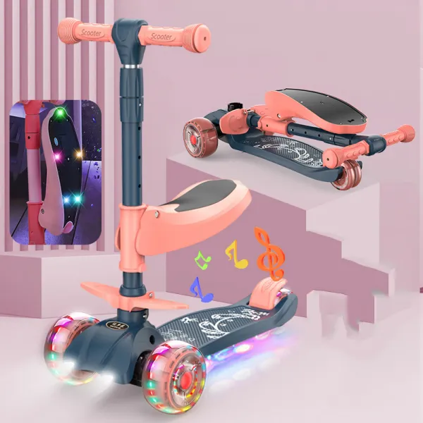 [해외 직송]DALIN 킥보드밀크보드 어린이 삼삼오오 아기 첫발 어린이 페달 소년 소녀 미끄럼 QH06 A17, 01 AY 핑크