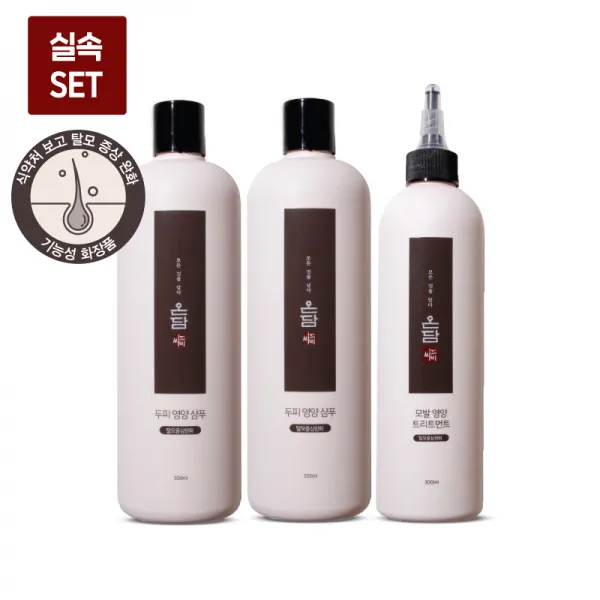 씨드비 온담 채우담 두피영양 샴푸 500ml 2개 +모발영양 트리트먼트 300ml 세트, 3개