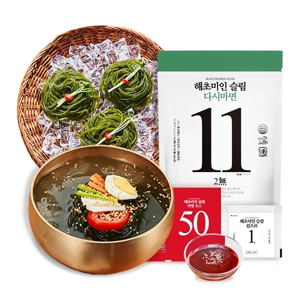 [KT알파쇼핑]해초미인 슬림 다시마면180g*25개 (비빔소스25+김스프5)/11kcal, 단일상품