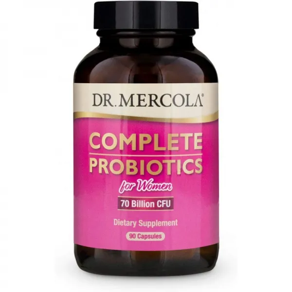 Dr. Mercola 여성용 Complete Probiotics 90 인분 (90 캡슐) 70 억 CFU 비 GMO 무소속 글루텐 프리, 1