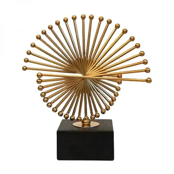 미니멀리스트 황금 동상 장식품 Fengshui 홈 장식 악센트 가구 책상 캐비닛 선물을위한 기하학적 인형 라운드 스몰