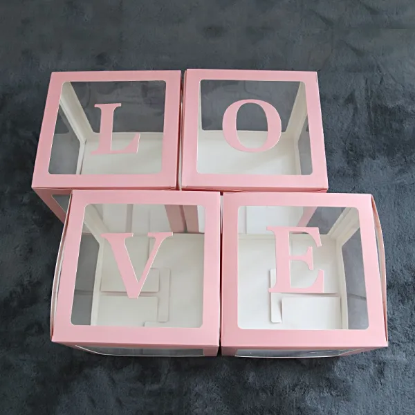 넷 레드 풍선 케이스 베이비 케이스 생일파티 장식 LOVE 풍선 케이스 웨딩보구혼함을 장만하다. 596번 Z, 핑크 러 브 케이스.