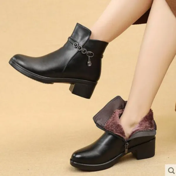 빅피플 여성 기모안감 쥬얼리 앵클부츠 N16