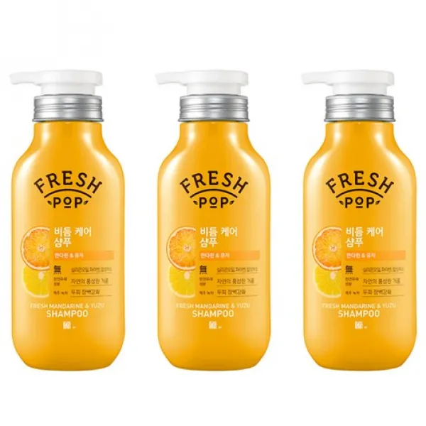 호호몰 아모레 프레시팝 만다린유자 샴푸500ml 비듬완화케어샴푸 3개