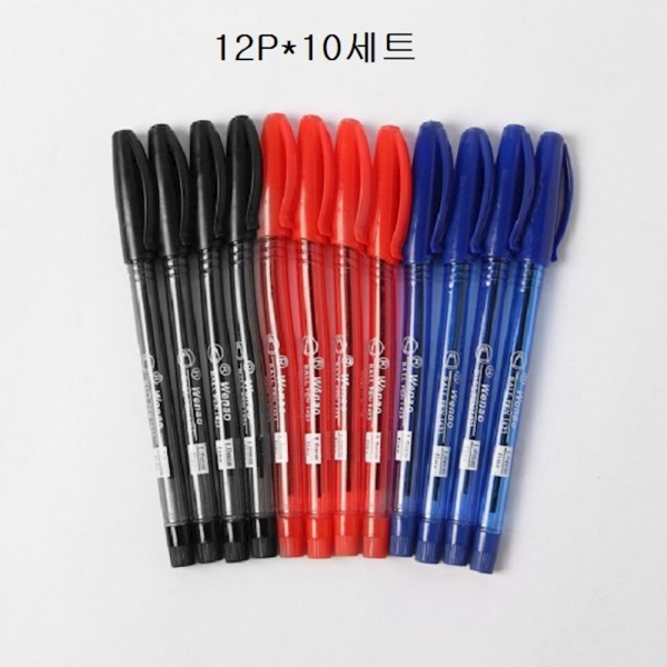 깔끔하고 쓰임새많은 나오볼펜 12P10세트 문구용품 필기구 볼펜, 상세페이지참조()