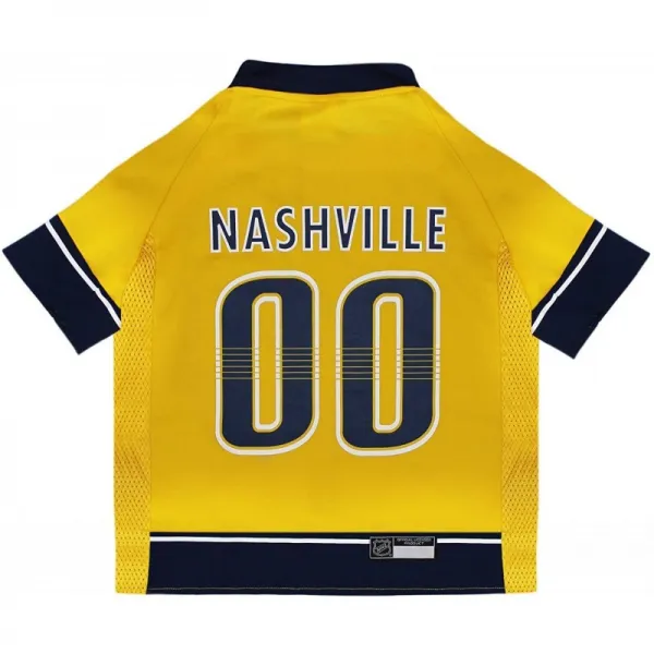Nhl Nashville Predators Jersey For Dogs And Cats Large. 당신의 애완 동물이 진정한 Nhl 팬이되게하십