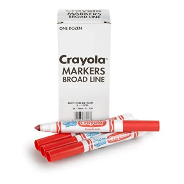 Crayola 12 장 세척 가능 대용량 마크 빨간색, 본상품