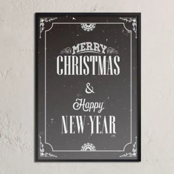 [텐바이텐] Merry christmas & happy new year_B - A2 A3 A4 인테리어 메탈액자, A4,샴페인골드