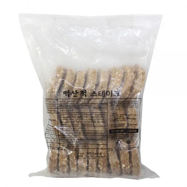 CP18 K-FOOD 한주스토어 frozen food 맘모스 식품 떡 산적 스테이크 1.5kg(25p)X5개, 1