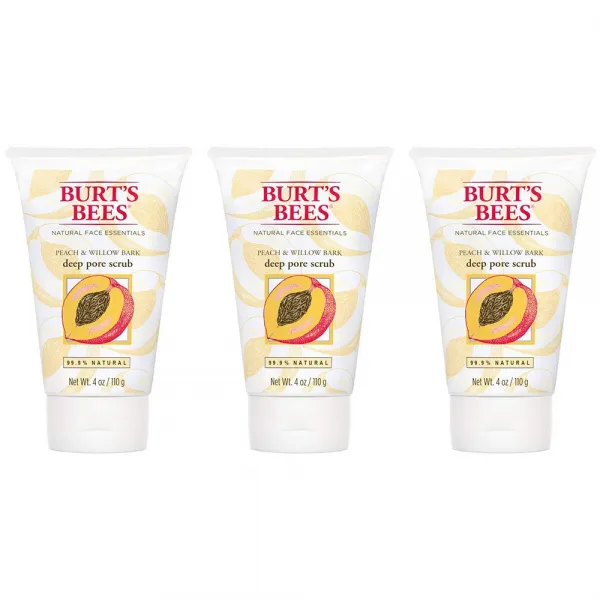 버츠비 각질 제거 페이셜 스크럼 복숭아 버드나무껍질 사용 모공 관리 118ml 3팩 1세트