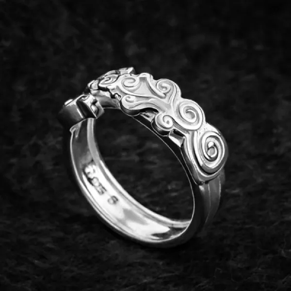 진시 명월 럭키 석이차원 정판 국만 주변 가시 나무 날이 밝다 묵가 먹물 눈썹 링 925실버