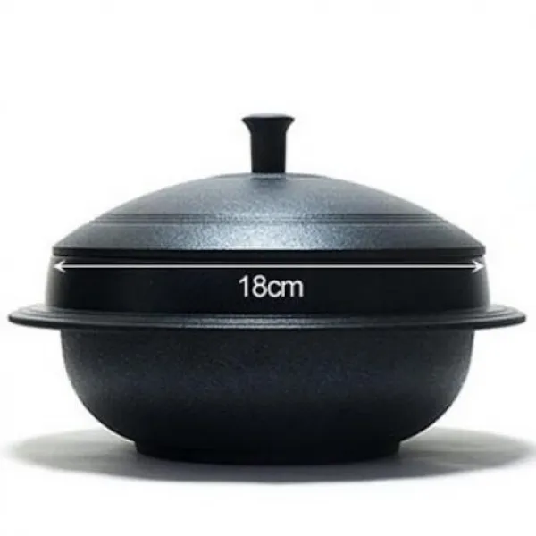 모모라 특수구조로 열효율이 높은 예날 가마솥 (통주물)18cm E-510504, 블랙, 18cm