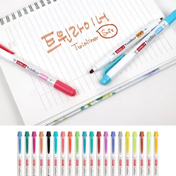 동아 트윈라이너 소프트 형광펜 낱색 양쪽형광펜, 1개, 20번 보라