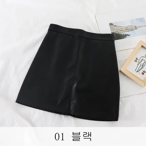 뉴타임인터내셔널 가죽 스커트 가볍게 여물어 세태를 거역하여 힙 노출방지 치마 여자 QH65 A28
