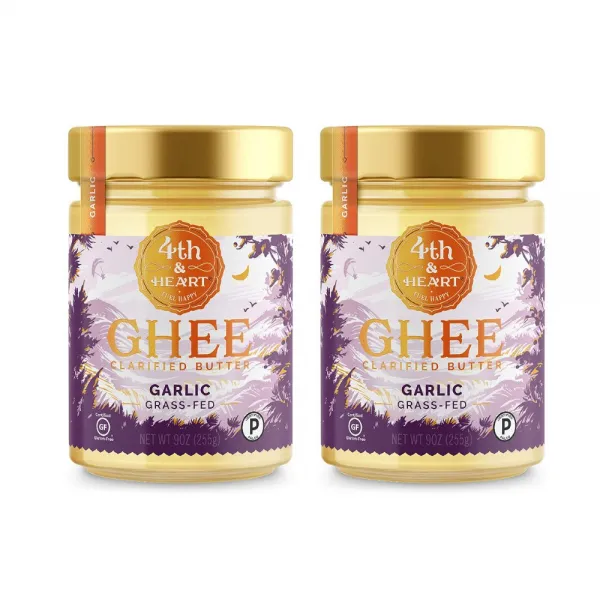 4th And Heart 포스앤하트 California Garlic Grass Fed Ghee Butter 자연목초버터 기버터 갈릭 9oz 255g 2개 1개 1ml