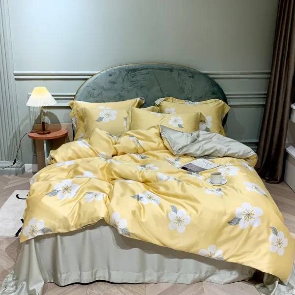 미국식 향촌 가볍게 사치한 레오파드 난정 양면 텐셀 4종 60즈 라이셀 에어매쉬 이불커버 침대시트 침구류, 와인레드 색깔 맑다 여울 ML