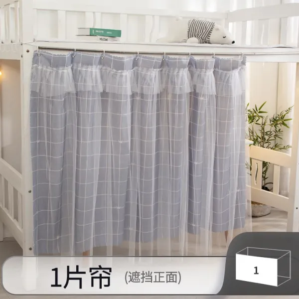 기숙사 침대 커튼 하단 여학생 차광포 선녀 대학 침실 둘러 여생 위 테이블 위에 깔아, 체크 체크 정면 12m4자