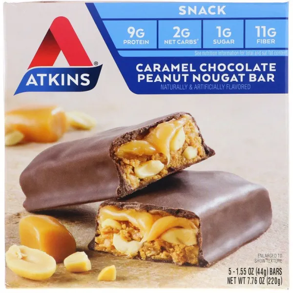 Atkins Caramel Chocolate Peanut Nougat Bar 1개